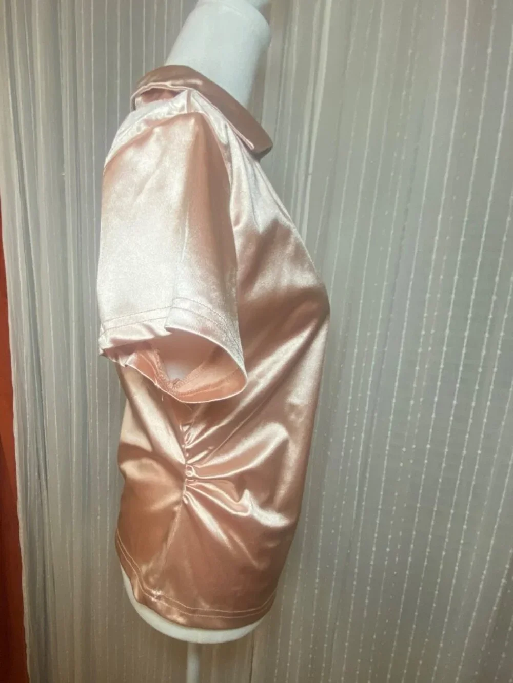 NWOT SHEIN Rose Gold Satin Blouse XL
